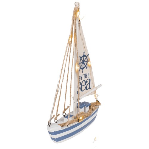 Segelschiff 25cm deko holz mit - 25cm,