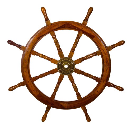 Dekoratives steuerrad aus holz - dekoratives,