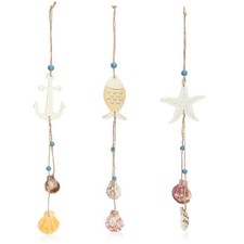 3x Hängedeko aus Holz mit