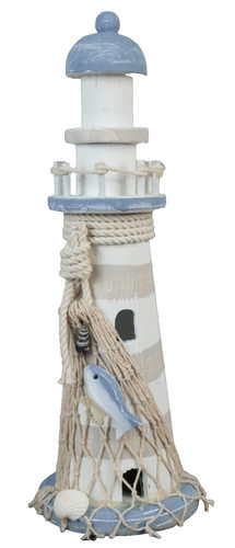 Deko holz leuchtturm - 30cm, mit