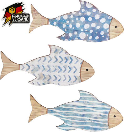 Maritime wanddeko holzfische - maritime,