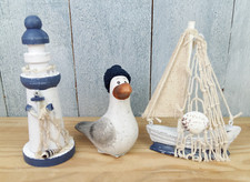 3tlg. Deko Set Leuchtturm